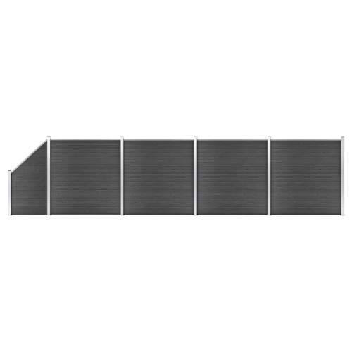 Set plotových dílců WPC 792 × (105–186) cm černý
