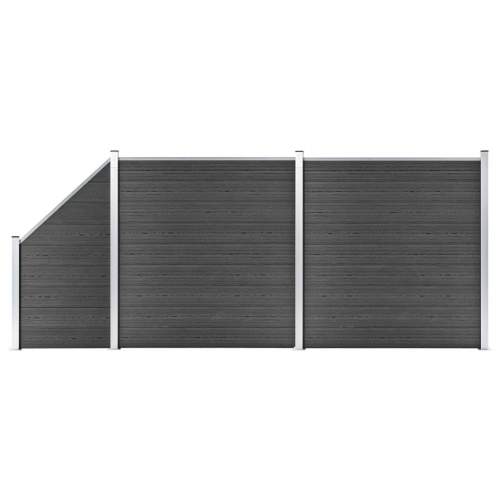 Set plotového dílce WPC 446 x (105–186) cm černý