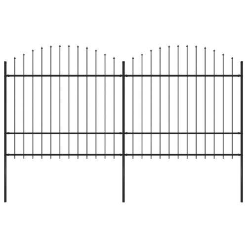 vidaXL Zahradní plot s hroty ocel (1,5-1,75) x 3,4 m černý