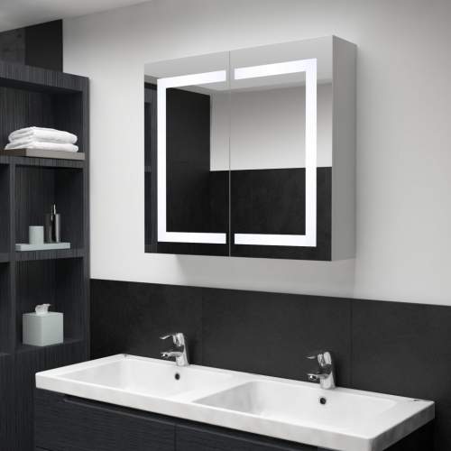 shumee LED koupelnová zrcadlová skříňka 80 x 12,2 x 68 cm