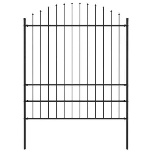 SHUMEE Zahradní plot s hroty ocel (1,75–2) × 1,7 m černý