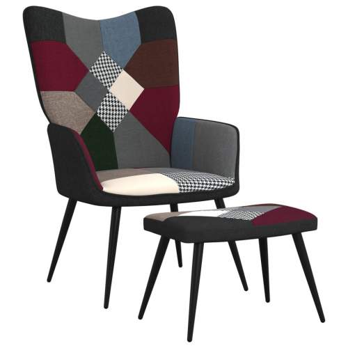 vidaXL Relaxační se stoličkou patchwork textil
