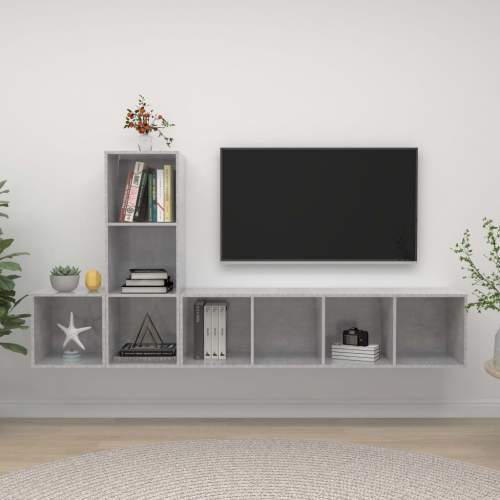 Shumee 3dílný set TV skříněk betonově šedý