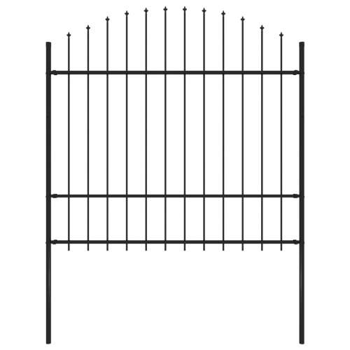 vidaXL Zahradní plot s hroty ocel (1,5-1,75) x 1,7 m černý