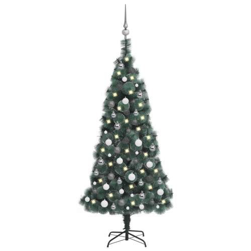 VIDA Umělý vánoční stromek LED a sada koulí zelený 150 cm