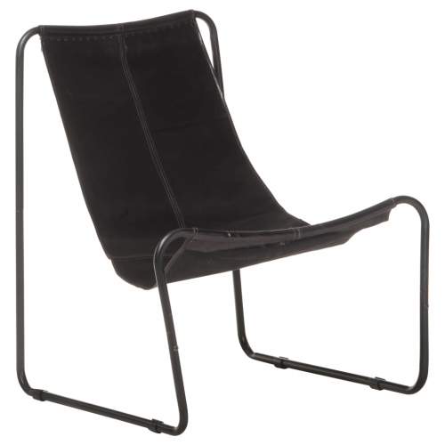 VIDA Relaxační židle černá pravá kůže
