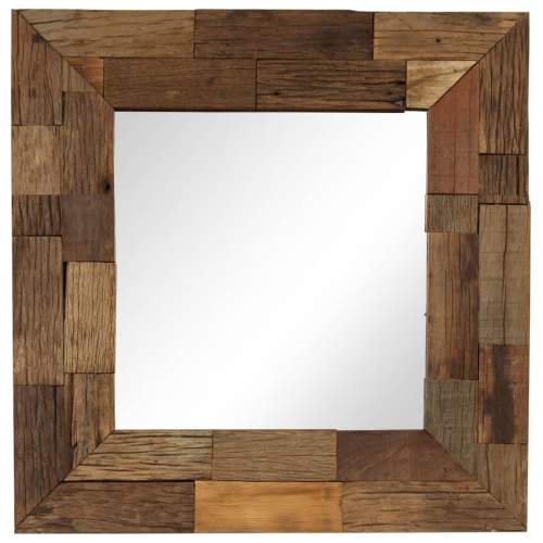 VIDA Zrcadlo recyklované dřevo 50 x 50 cm