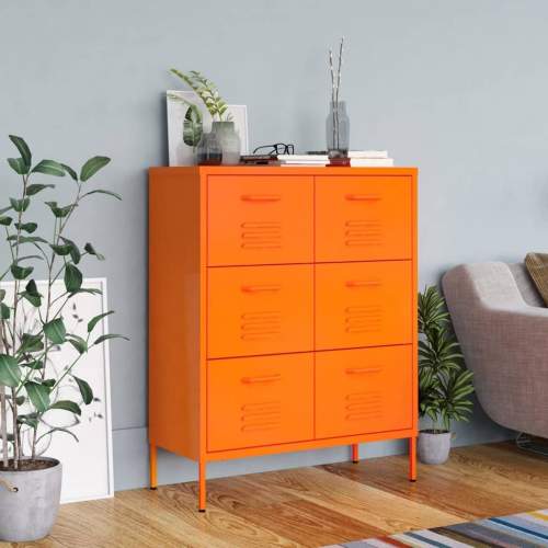 HD Zásuvková skříň oranžová 80 x 35 x 101,5 cm ocel