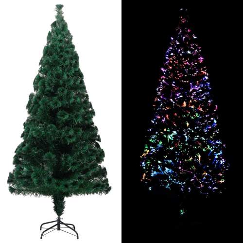 VIDA Umělý vánoční stromeček se stojanem zelený 210cm optické vlákno