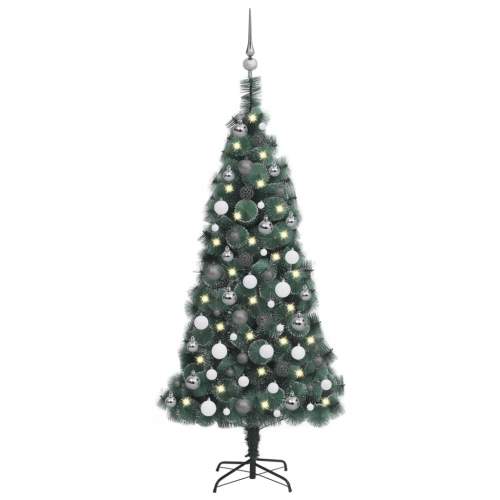 Shumee Umělý vánoční stromek LED a sada koulí zelený 120 cm
