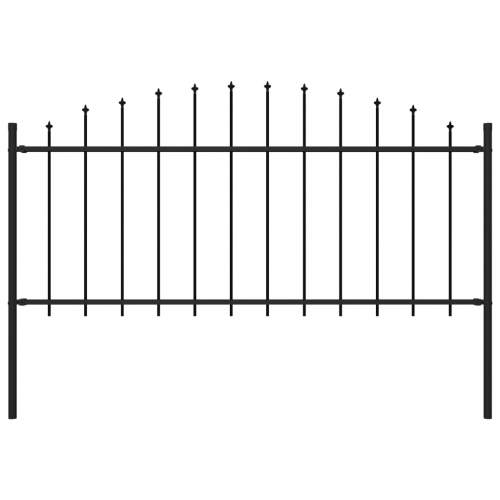 Shumee Zahradní plot s hroty ocel 0,5–0,75 x 1,7 m černý