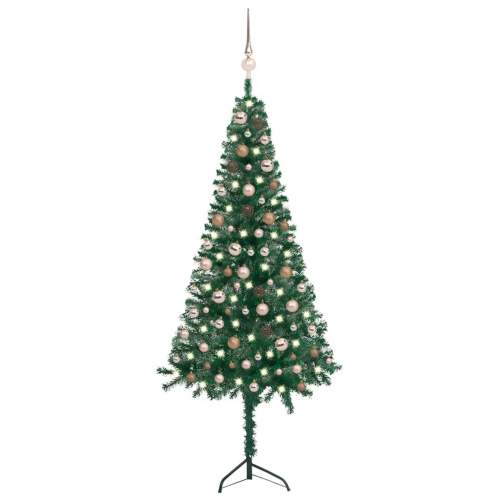Shumee Rohový umělý vánoční stromek LED a sada koulí zelený 180 cm