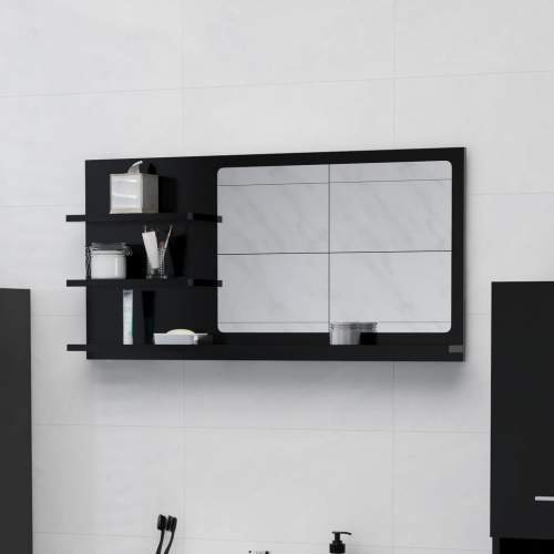 shumee Koupelnové zrcadlo černé 90×10,5×45 cm dřevotříska 805016