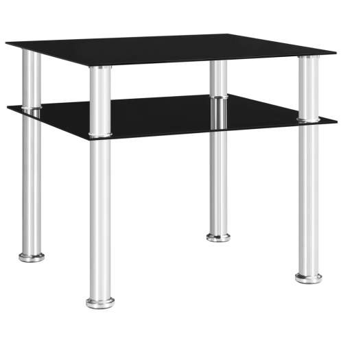 shumee Odkládací stolek černý 45 × 50 × 45 cm tvrzené sklo