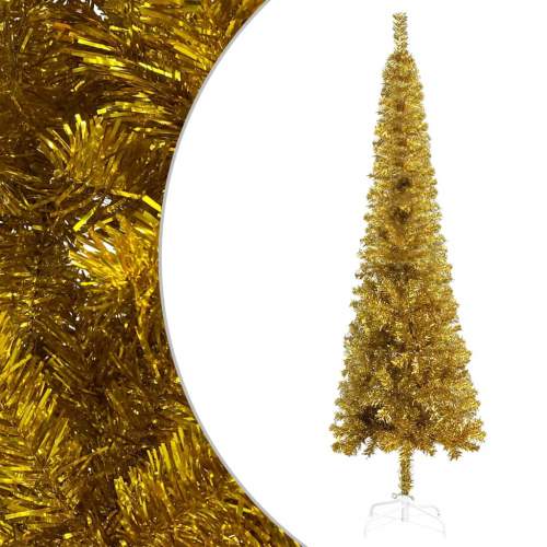 shumee Úzký vánoční stromek zlatý 210 cm