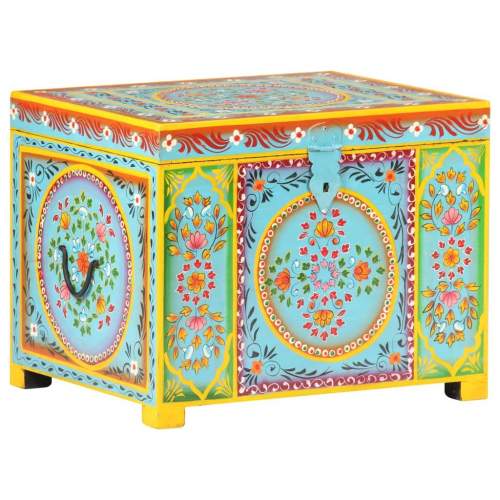 HD Ručně malovaný úložný box 50 x 40 x 40 cm masivní mangovník