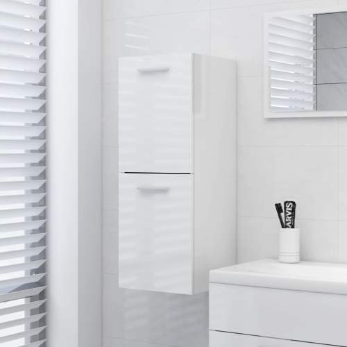 HD Koupelnová skříňka bílá vysoký lesk 30 x 30 x 80 cm dřevotříska