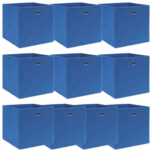 HD Úložné boxy 10 ks modré 32 x 32 x 32 cm textil