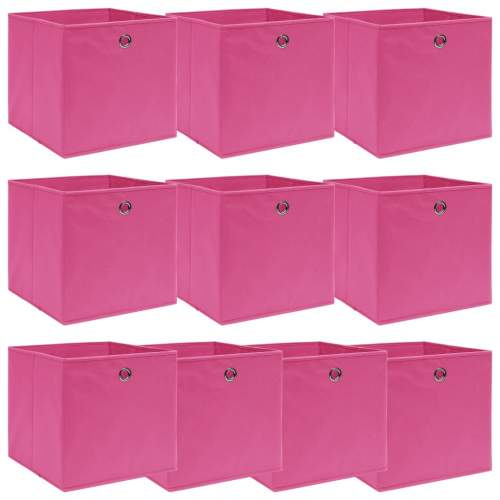 HD Úložné boxy 10 ks růžové 32 x 32 x 32 cm textil