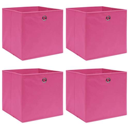 HD Úložné boxy 4 ks růžové 32 x 32 x 32 cm textil