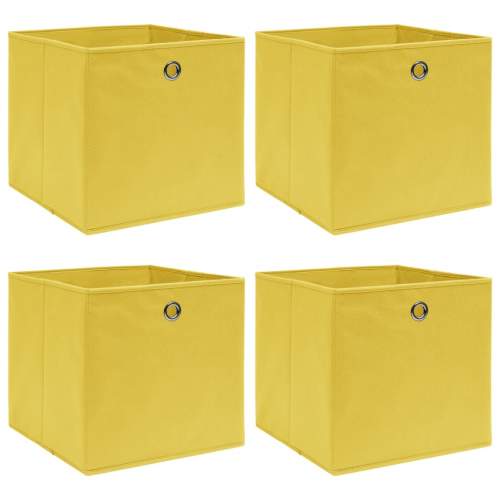 HD Úložné boxy 4 ks žluté 32 x 32 x 32 cm textil