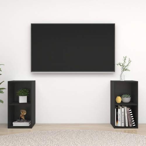 TV skříňky 2 ks černé 72 x 35 x 36,5 cm dřevotříska