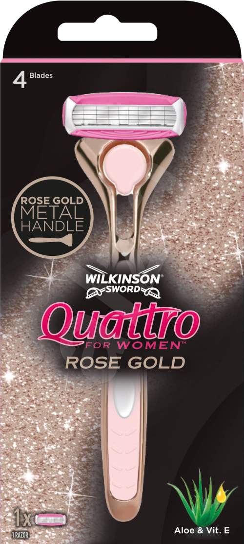 Wilkinson Quattro for Women Rose Gold - Holicí strojek + náhradní hlavice
