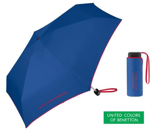 Benetton Malý dámský skládací deštník Ultra mini flat blue 56402 tmavě modrý