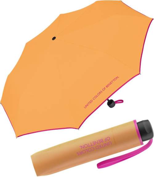 Benetton Dámský a dívčí skládací deštník Super Mini papala 56256 oranžový