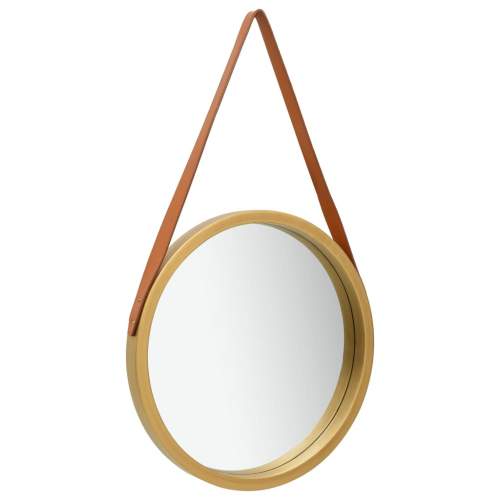 shumee Nástěnné zrcadlo s popruhem 40 cm zlaté