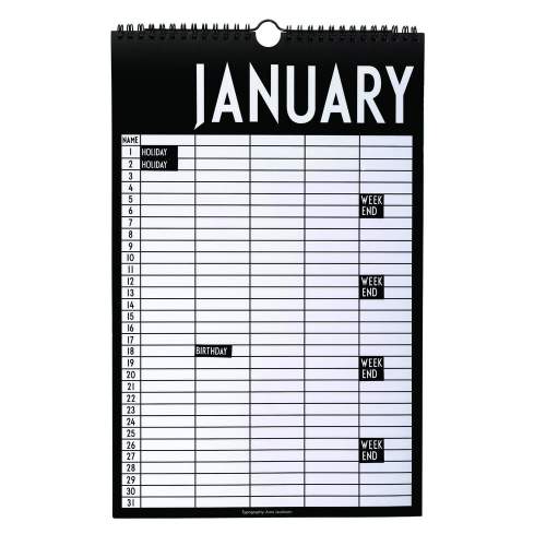 DESIGN LETTERS Měsíční kalendář/plánovač Monthly Planner