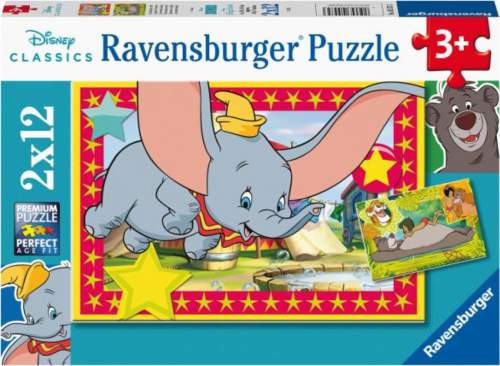RAVENSBURGER Puzzle Disney: Dobrodružsví volá 2x12 dílků