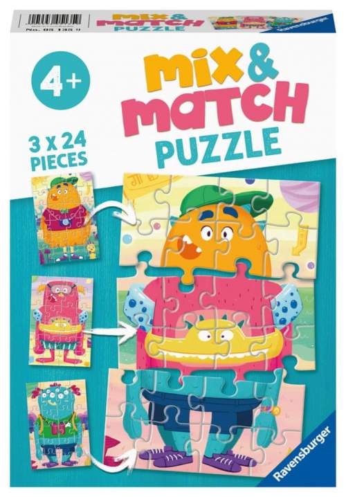 RAVENSBURGER Puzzle Mix&Match: Legrační příšera 3x24 dílků