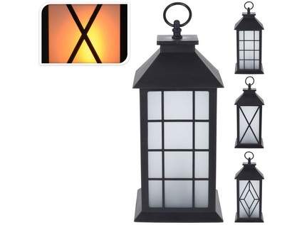 Home Styling Collection Dekorativní lucerna GLOW s LED osvětlením, černá