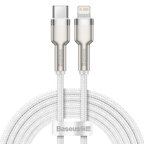BASEUS kabel Cafule Series, USB-C - Lightning, M/M, nabíjecí, datový, 20W, 2m, bílá CATLJK-B02