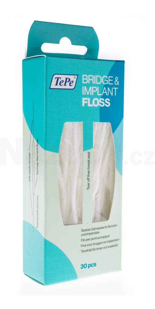 TePe Bridge Implant Floss zubní nit 30 vláken