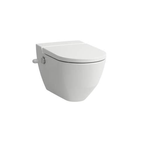 Laufen Cleanet Navia - Elektronický bidet s keramikou, boční přívod vody, Rimless, SoftClose, matná bílá H8206017577171