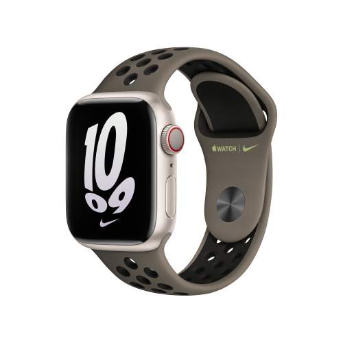 Apple Watch 41mm olivošedo/černý Nike sportovní řemínek