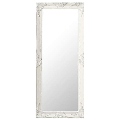 Nástěnné zrcadlo barokní styl 50 x 120 cm bílé