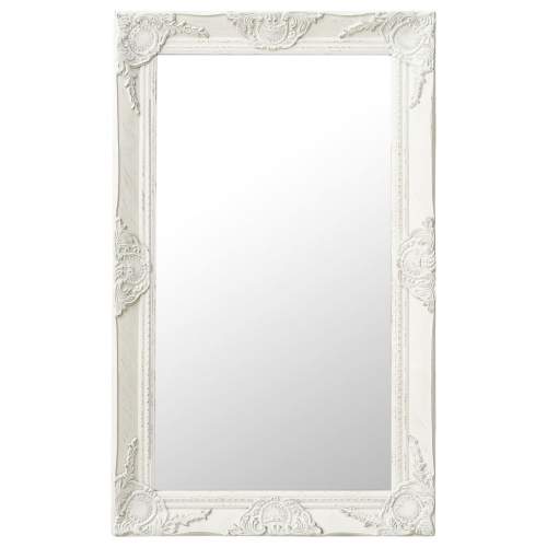 Nástěnné zrcadlo barokní styl 50 x 80 cm bílé