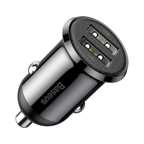 Nabíječka do auta Baseus Grain Pro 2x USB 4,8A (černá)