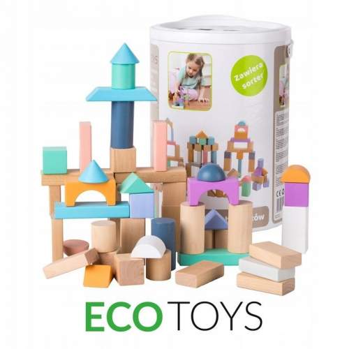 ECOTOYS Dřevěné kostky Eco Toys 100 ks