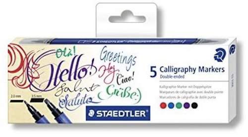 STAEDTLER kaligrafický, oboustranný, 5 barev