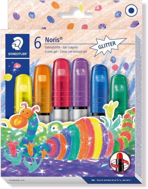 Voskovky "Noris Club", 6 třpytivých barev, gelové, STAEDTLER