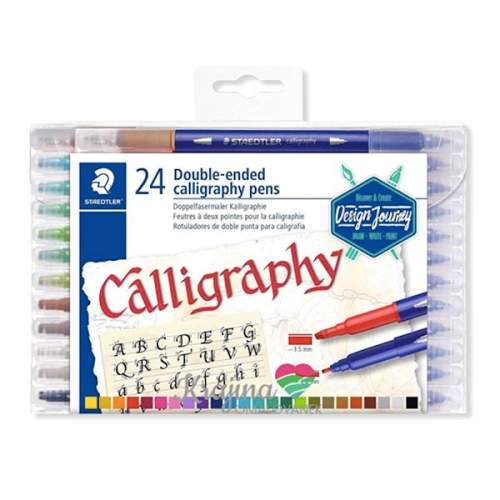 Sada kaligrafických popisovačů "Calligraph Duo", 24 barev, 2,0/3,5 mm, oboustranné, STAEDT