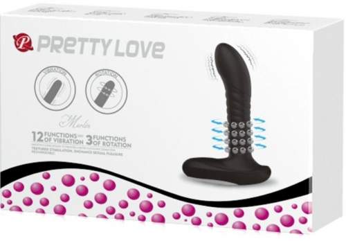 Pretty Love Vibrační stimulátor prostaty s rotačními perlami Merlin