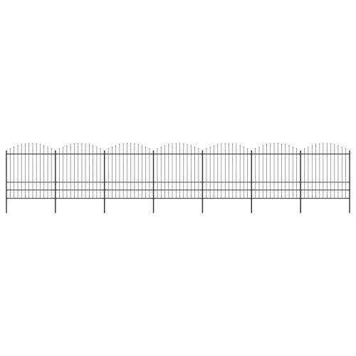 vidaXL Zahradní plot s hroty ocel (1,75–2) x 11,9 m černý