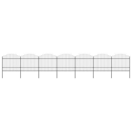 vidaXL Zahradní plot s hroty ocel (1,5–1,75) x 11,9 m černý