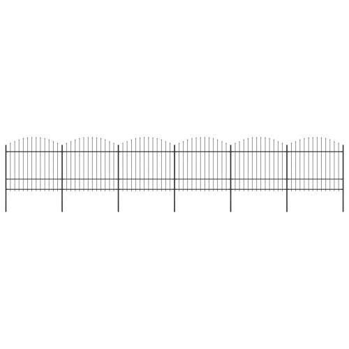 vidaXL Zahradní plot s hroty ocel (1,5–1,75) x 10,2 m černý