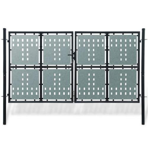 vidaXL Černá jednokřídlá plotová brána 300 x 225 cm